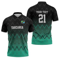 Tanzania Football Custom Zipper Polo Shirt Retro 2023-24 Tanzania History - Wonder Print Shop