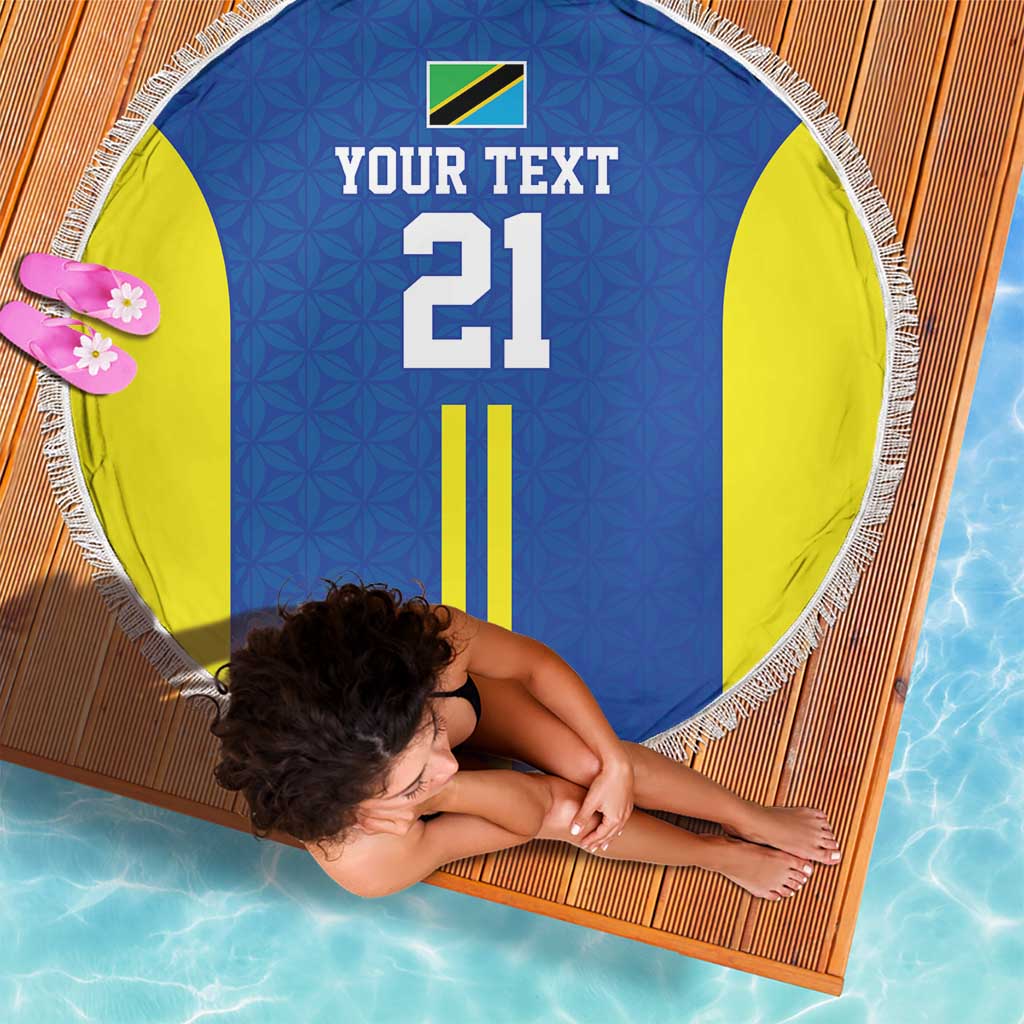 Tanzania Football Custom Beach Blanket Taifa Stars Go Champion - Wonder Print Shop
