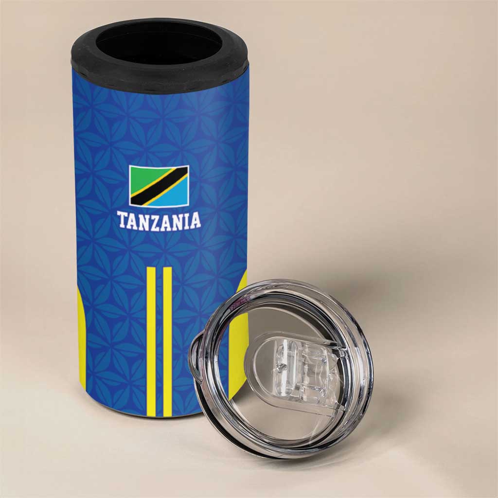 Tanzania Football Custom 4 in 1 Can Cooler Tumbler Taifa Stars Go Champion - Wonder Print Shop