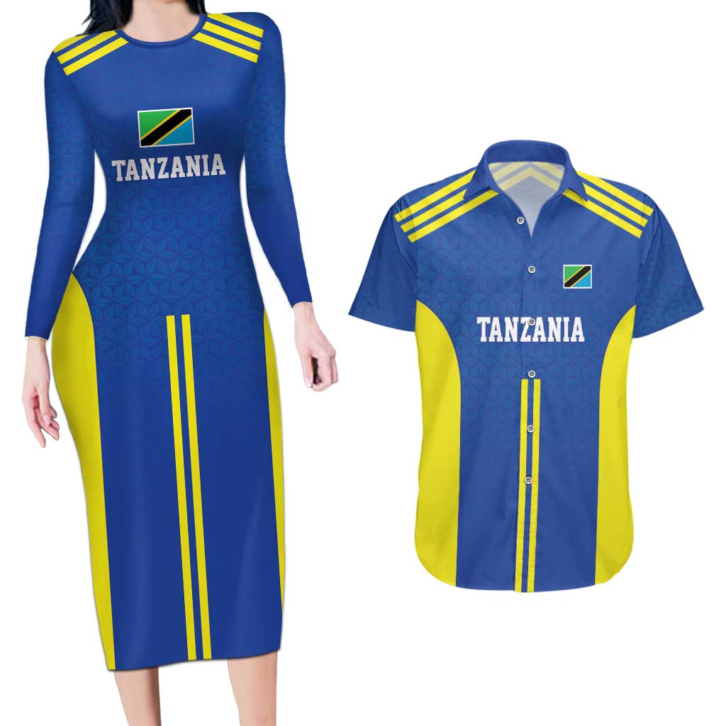 Tanzania Football Custom Couples Matching Long Sleeve Bodycon Dress and Hawaiian Shirt Taifa Stars Go Champion - Wonder Print Shop