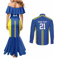 Tanzania Football Custom Couples Matching Mermaid Dress and Long Sleeve Button Shirt Taifa Stars Go Champion - Wonder Print Shop