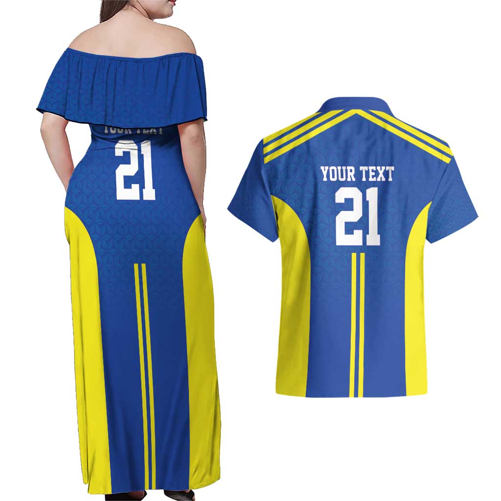 Tanzania Football Custom Couples Matching Off Shoulder Maxi Dress and Hawaiian Shirt Taifa Stars Go Champion - Wonder Print Shop
