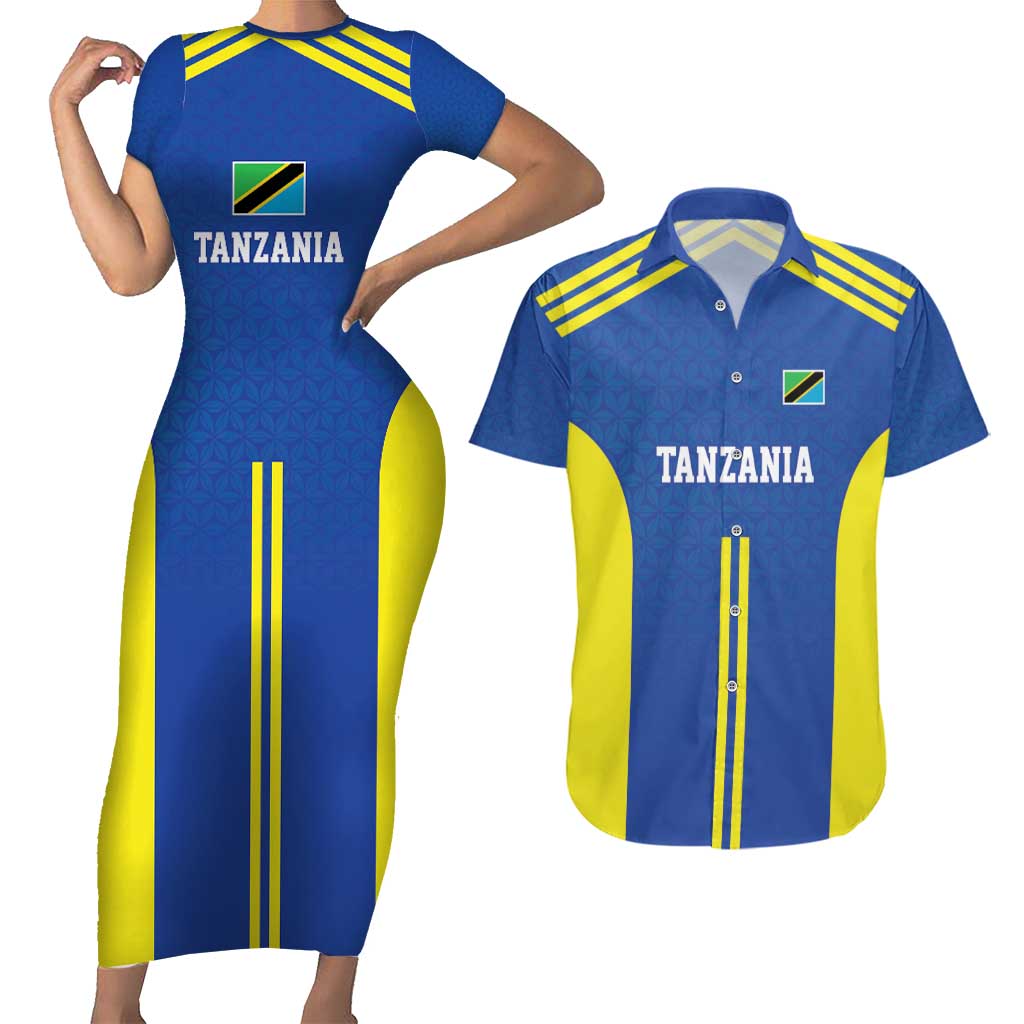 Tanzania Football Custom Couples Matching Short Sleeve Bodycon Dress and Hawaiian Shirt Taifa Stars Go Champion - Wonder Print Shop
