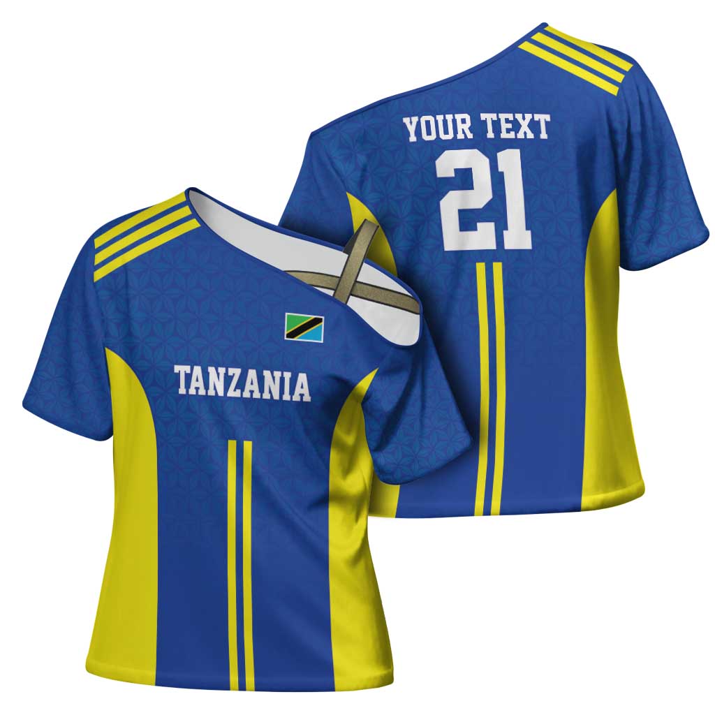 Tanzania Football Custom Cross Shoulder Shirt Taifa Stars Go Champion - Wonder Print Shop