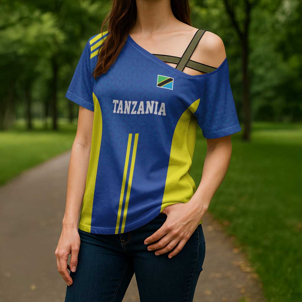 Tanzania Football Custom Cross Shoulder Shirt Taifa Stars Go Champion - Wonder Print Shop