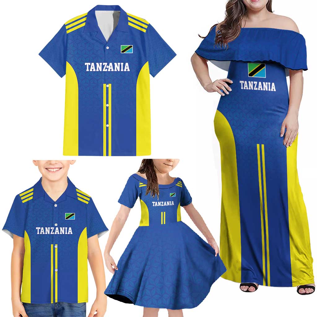 Tanzania Football Custom Family Matching Off Shoulder Maxi Dress and Hawaiian Shirt Taifa Stars Go Champion - Wonder Print Shop