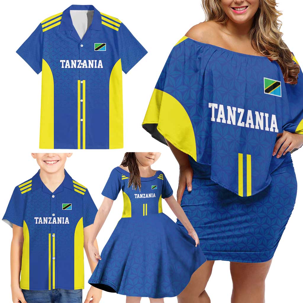 Tanzania Football Custom Family Matching Off Shoulder Short Dress and Hawaiian Shirt Taifa Stars Go Champion - Wonder Print Shop