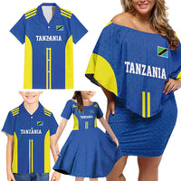 Tanzania Football Custom Family Matching Off Shoulder Short Dress and Hawaiian Shirt Taifa Stars Go Champion - Wonder Print Shop