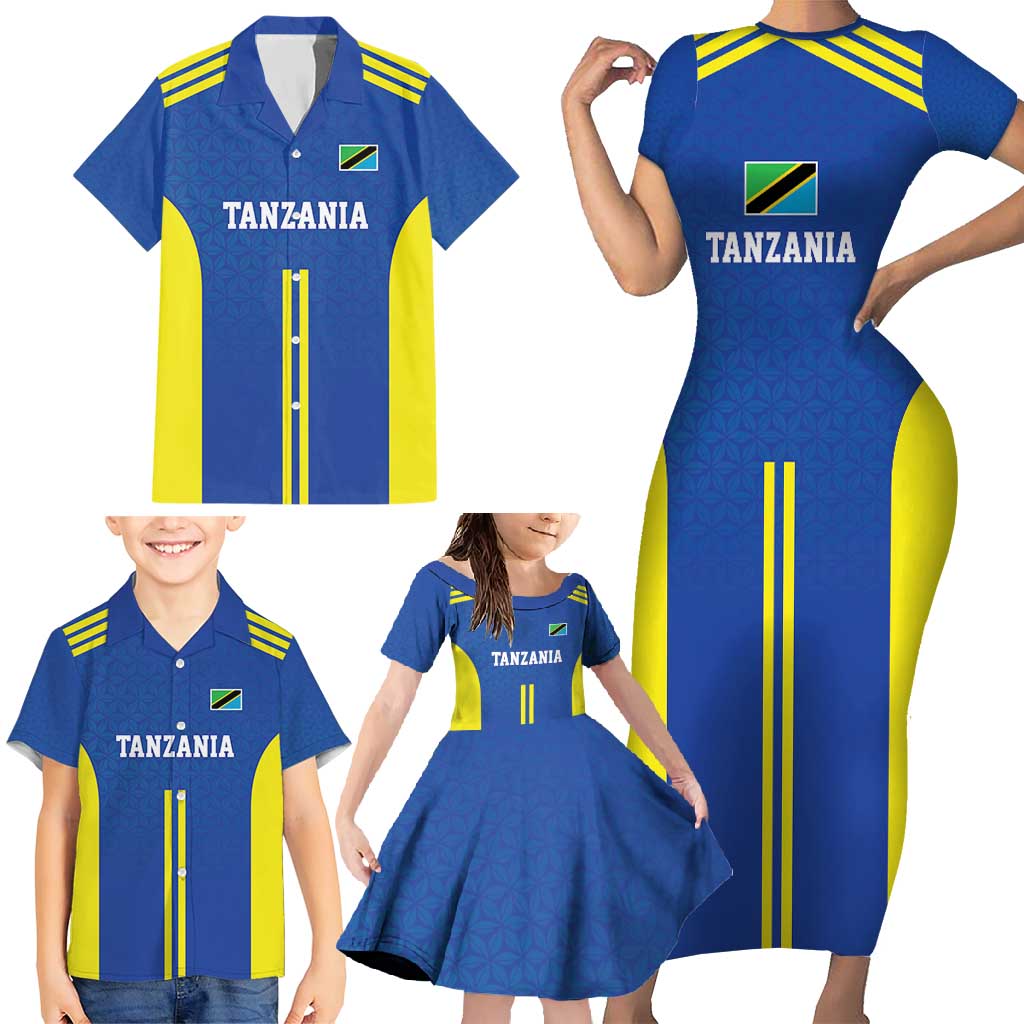Tanzania Football Custom Family Matching Short Sleeve Bodycon Dress and Hawaiian Shirt Taifa Stars Go Champion - Wonder Print Shop