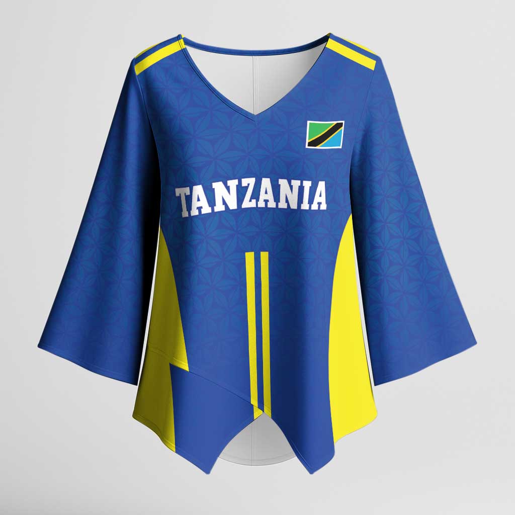 Tanzania Football Custom Kimono Sleeve Blouse Taifa Stars Go Champion - Wonder Print Shop