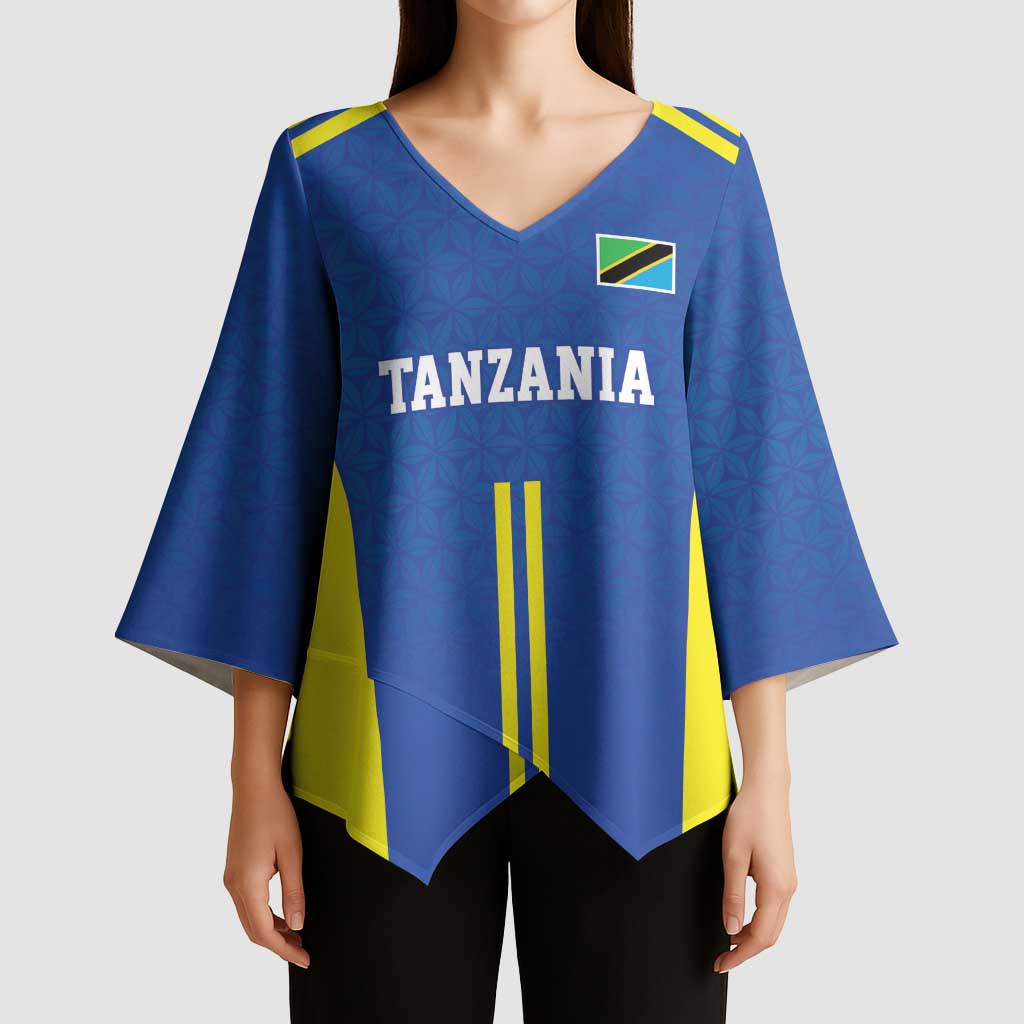Tanzania Football Custom Kimono Sleeve Blouse Taifa Stars Go Champion - Wonder Print Shop