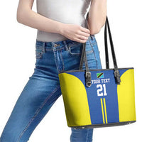 Tanzania Football Custom Leather Tote Bag Taifa Stars Go Champion - Wonder Print Shop