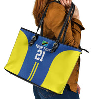 Tanzania Football Custom Leather Tote Bag Taifa Stars Go Champion - Wonder Print Shop