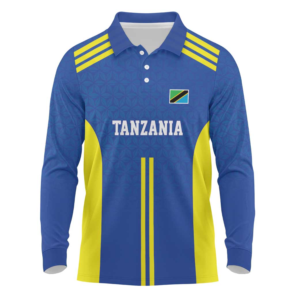 Tanzania Football Custom Long Sleeve Polo Shirt Taifa Stars Go Champion - Wonder Print Shop