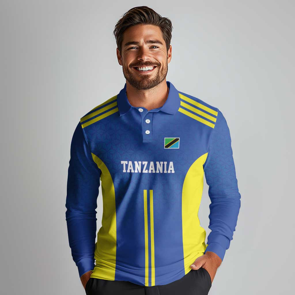 Tanzania Football Custom Long Sleeve Polo Shirt Taifa Stars Go Champion - Wonder Print Shop
