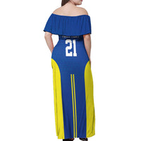 Tanzania Football Custom Off Shoulder Maxi Dress Taifa Stars Go Champion - Wonder Print Shop