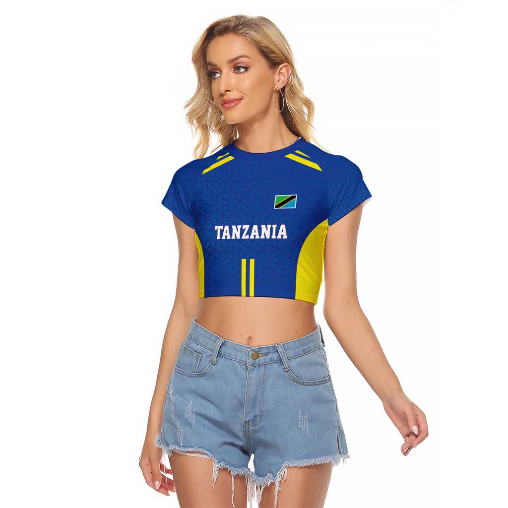 Tanzania Football Custom Raglan Cropped T Shirt Taifa Stars Go Champion - Wonder Print Shop