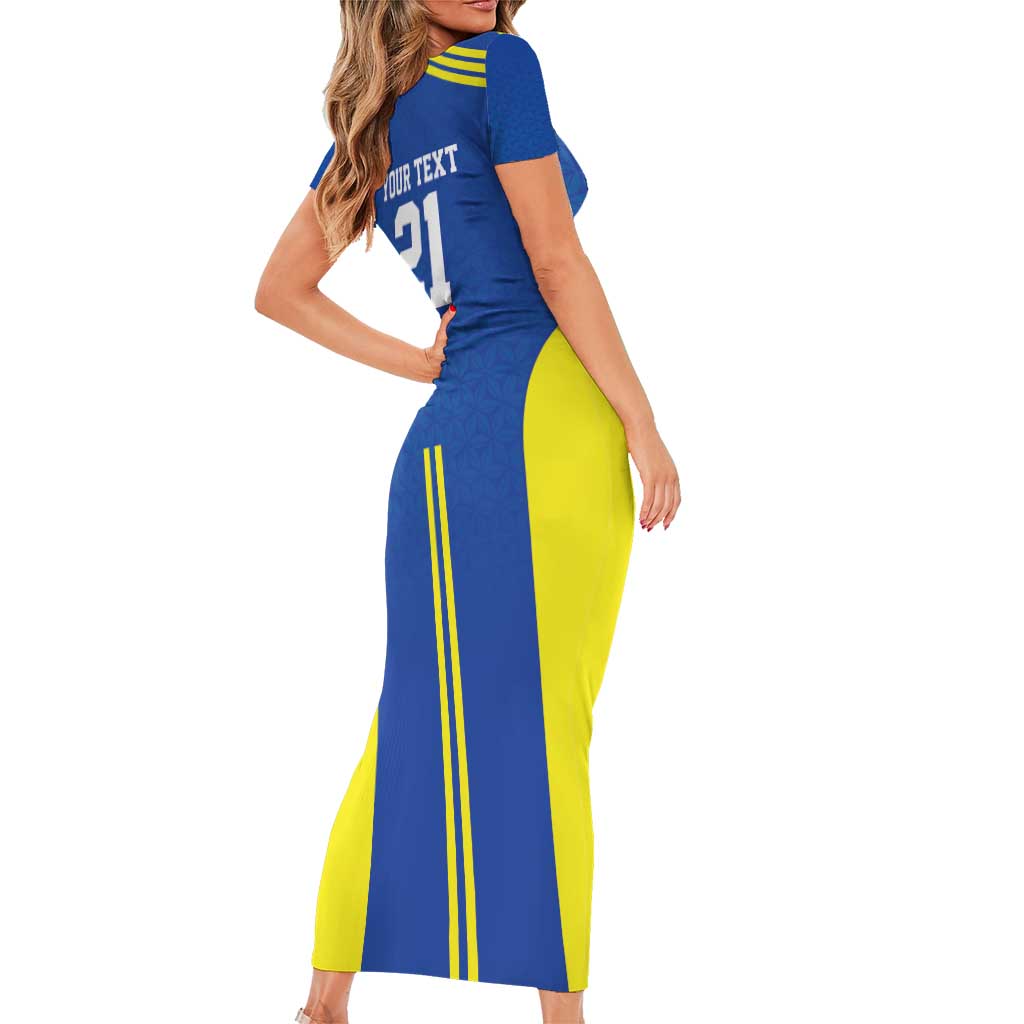 Tanzania Football Custom Short Sleeve Bodycon Dress Taifa Stars Go Champion - Wonder Print Shop