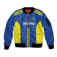 Tanzania Football Custom Sleeve Zip Bomber Jacket Taifa Stars Go Champion - Wonder Print Shop