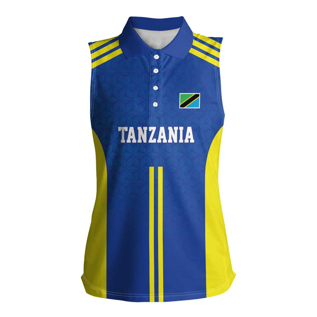 Tanzania Football Custom Women Sleeveless Polo Shirt Taifa Stars Go Champion - Wonder Print Shop