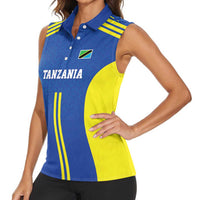 Tanzania Football Custom Women Sleeveless Polo Shirt Taifa Stars Go Champion - Wonder Print Shop