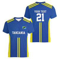 Tanzania Football Custom Women V-Neck T-Shirt Taifa Stars Go Champion - Wonder Print Shop