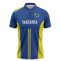 Tanzania Football Custom Zipper Polo Shirt Taifa Stars Go Champion - Wonder Print Shop