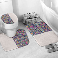 African Ndebele Art Patterns Bathroom Set Beige Half Style