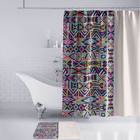 African Ndebele Art Patterns Bathroom Set Beige Half Style