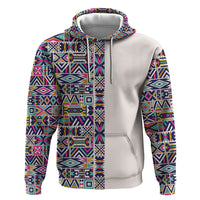 African Ndebele Art Patterns Hoodie Beige Half Style