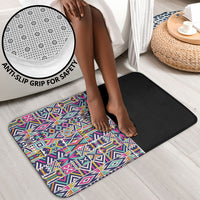 African Ndebele Art Patterns Bathroom Set Black Half Style