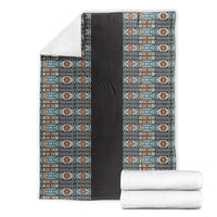 African Ndebele Traditional Attire Blanket Black Ndebele Stripe
