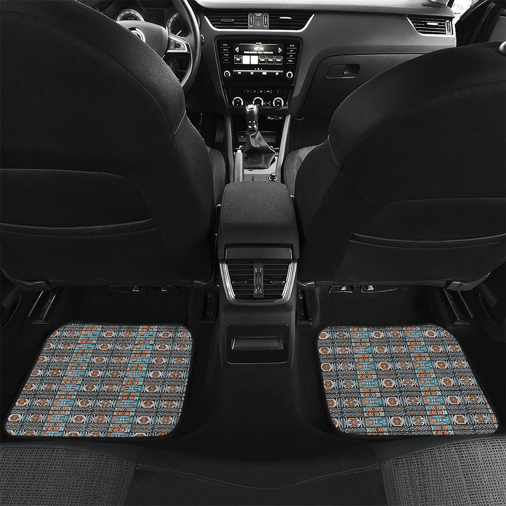 African Ndebele Traditional Attire Car Mats Black Ndebele Stripe