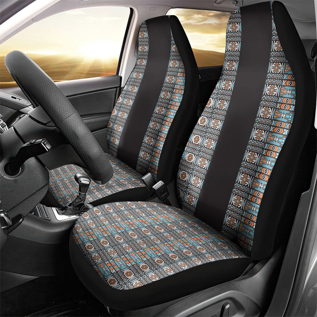 African Ndebele Traditional Attire Car Seat Cover Black Ndebele Stripe