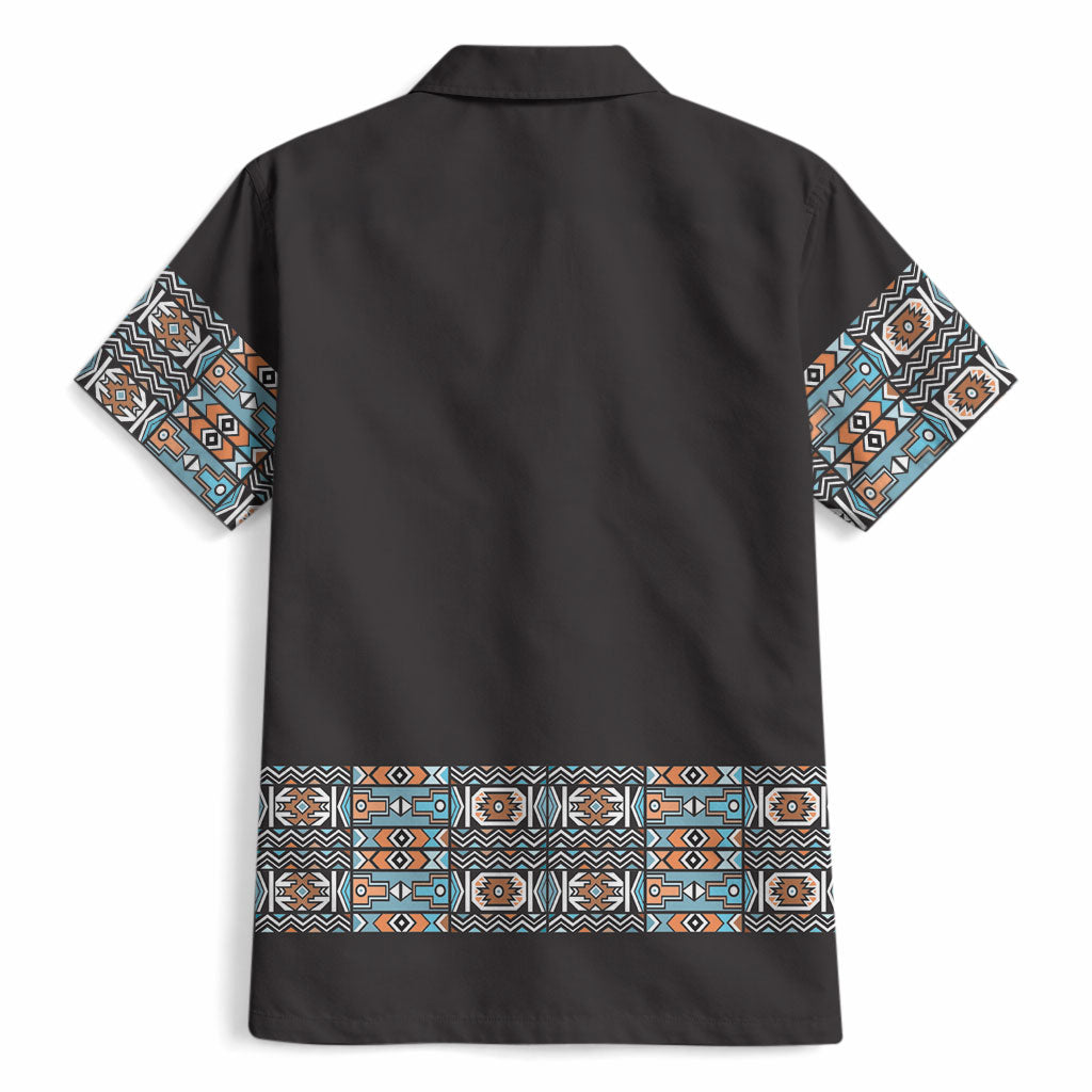 African Ndebele Traditional Attire Hawaiian Shirt Black Ndebele Stripe