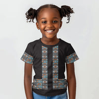African Ndebele Traditional Attire Kid T shirt Black Ndebele Stripe