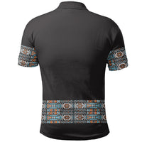 African Ndebele Traditional Attire Polo Shirt Black Ndebele Stripe