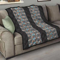 African Ndebele Traditional Attire Quilt Black Ndebele Stripe