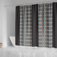African Ndebele Traditional Attire Shower Curtain Black Ndebele Stripe