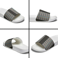 African Ndebele Traditional Attire Slide Sandals Black Ndebele Stripe