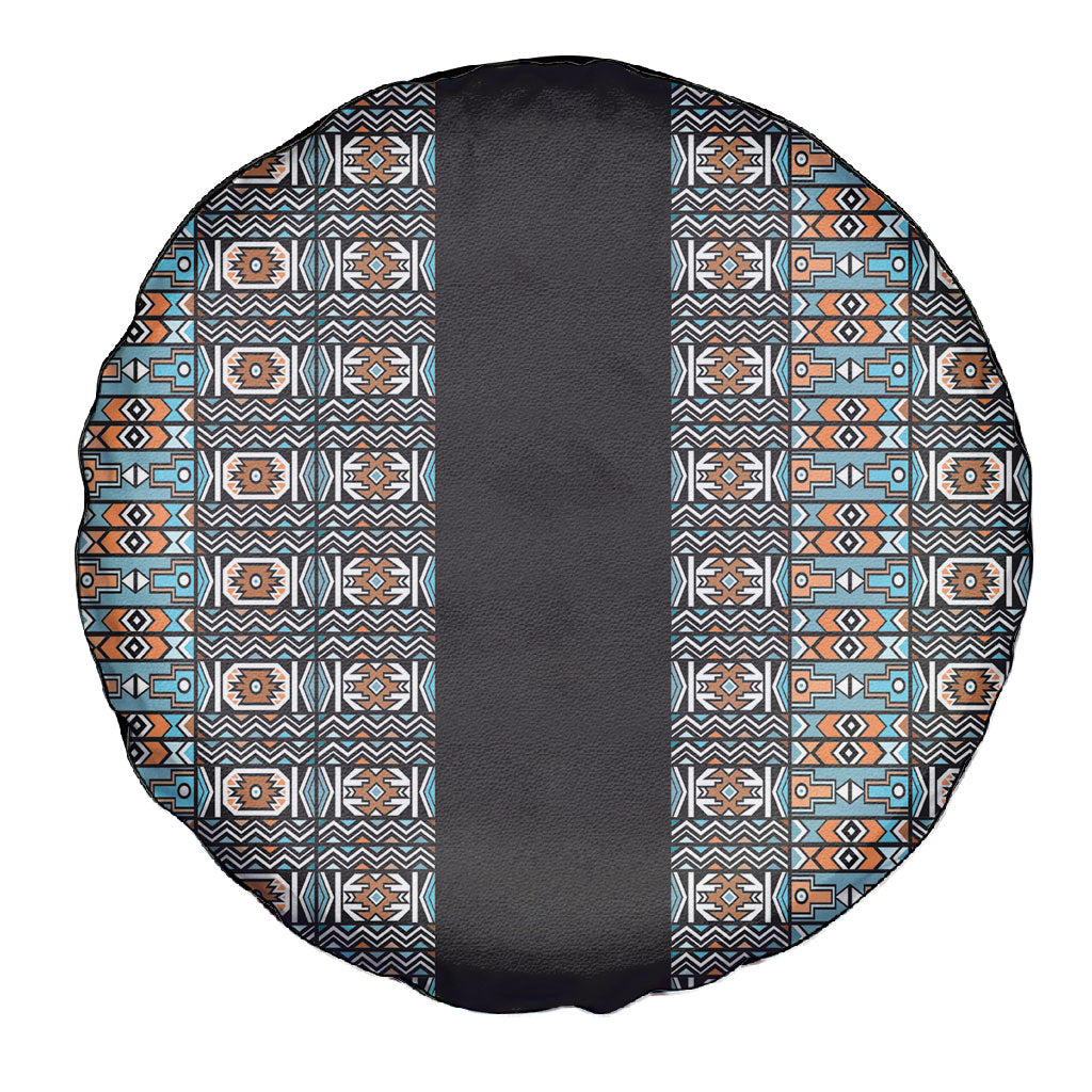 African Ndebele Traditional Attire Spare Tire Cover Black Ndebele Stripe