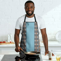 African Ndebele Traditional Attire Apron Blue Ndebele Stripe