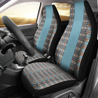 African Ndebele Traditional Attire Car Seat Cover Blue Ndebele Stripe