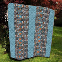 African Ndebele Traditional Attire Quilt Blue Ndebele Stripe