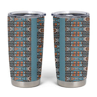 African Ndebele Traditional Attire Tumbler Cup Blue Ndebele Stripe