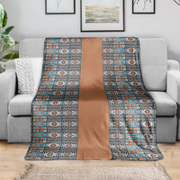 African Ndebele Traditional Attire Blanket Brown Ndebele Stripe
