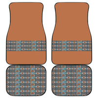 African Ndebele Traditional Attire Car Mats Brown Ndebele Stripe