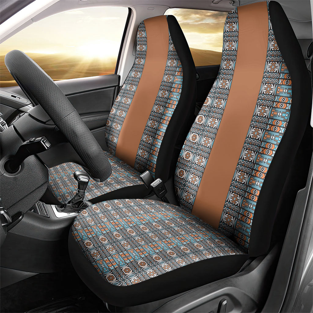 African Ndebele Traditional Attire Car Seat Cover Brown Ndebele Stripe
