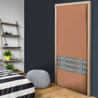 African Ndebele Traditional Attire Door Cover Brown Ndebele Stripe