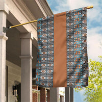 African Ndebele Traditional Attire Garden Flag Brown Ndebele Stripe